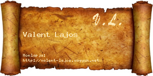 Valent Lajos névjegykártya
